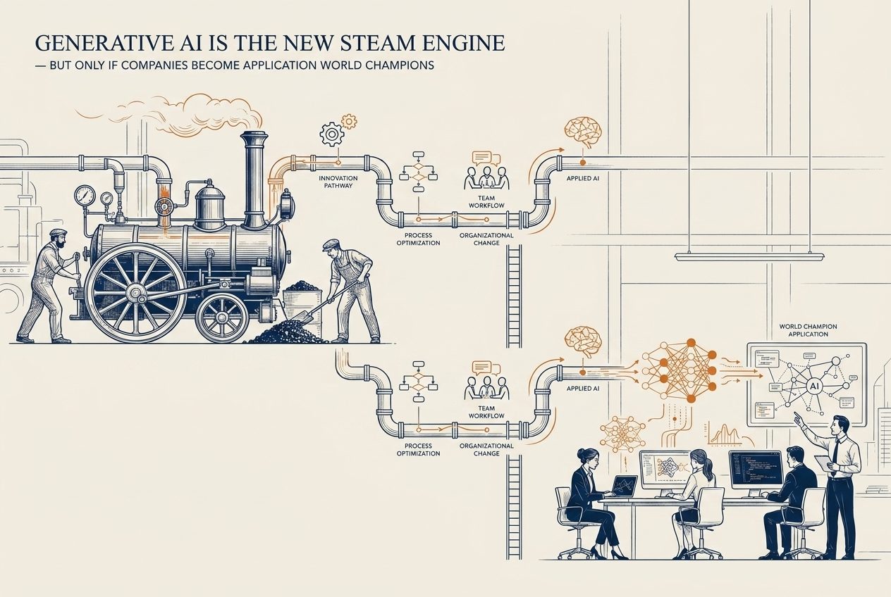 Generative KI ist die neue Dampfmaschine — werden wir Anwendungsweltmeister?